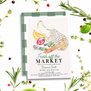 Fresh Off the Market French Bag  Bridal Shower Invitation