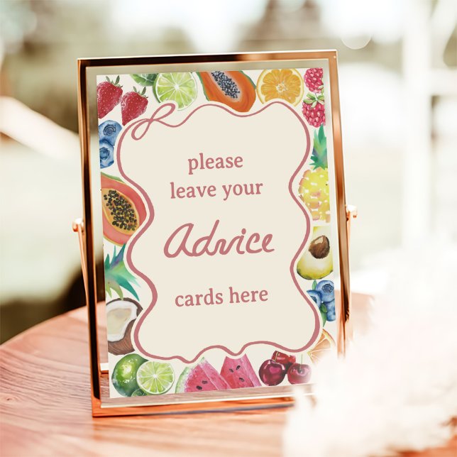 Fresh Off The Market Fruits Bridal Shower Advice Poster (Creator Uploaded)