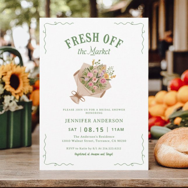 Fresh Off The Market Garden Bridal Shower  Invitation (Creator Uploaded)