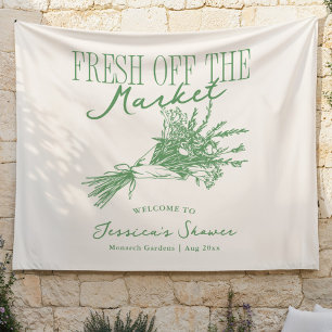 Fresh Off the Market Green Bridal Shower Tapestry