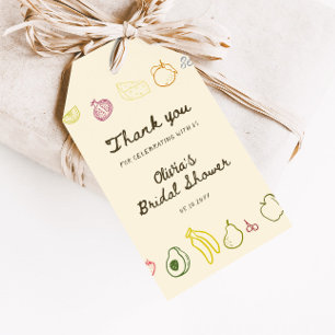 Fresh Off The Market Hand Drawn Bridal Shower Gift Tags
