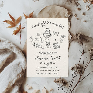 Fresh Off the Market Hand-drawn Bridal Shower Invitation
