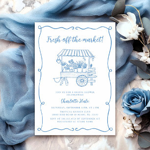 Fresh Off The Market Hand Drawn Bridal Shower Invitation