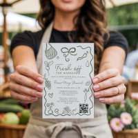 Fresh Off the Market HandDrawn Whimsical QR Bridal