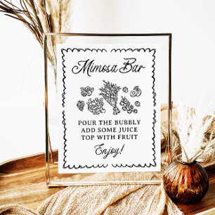 Fresh Off The Market Mimosa Bar Bridal Shower Sign