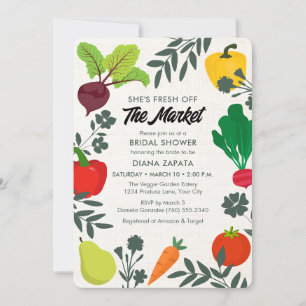 Fresh Off the Market Modern Bridal Shower Invitation
