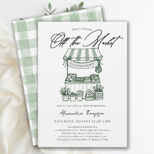 Fresh Off the Market Modern Chic Bridal Shower Invitation