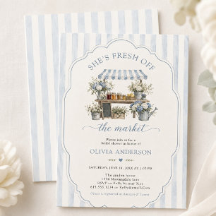 Fresh Off The Market Pastel Colors Bridal Shower Invitation