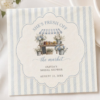 Fresh Off The Market Pastel Colours Bridal Shower Napkin