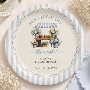Fresh Off The Market Pastel Colours Bridal Shower Paper Plate