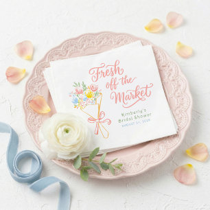 Fresh Off The Market Pastel Floral Bridal Shower Napkin