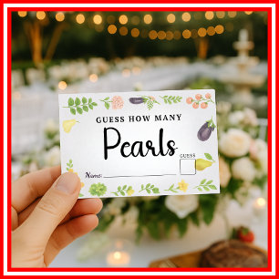 Fresh Off The Market Pearls Game Bridal Shower Enclosure Card