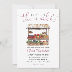 Fresh Off The Market Photo QR Code Bridal Shower Invitation
