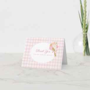 Fresh Off The Market Preppy Pink Bridal Shower Thank You Card