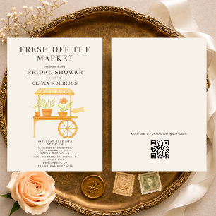 Fresh Off the Market QR Code Bridal Shower Invitation