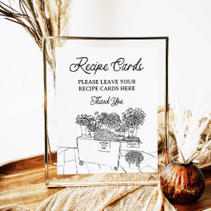 Fresh Off The Market Recipe Cards Shower Sign