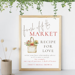 Fresh off the Market Recipe for Love Bridal Shower Poster