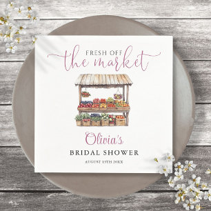 Fresh Off The Market Rustic Bridal Shower Napkin