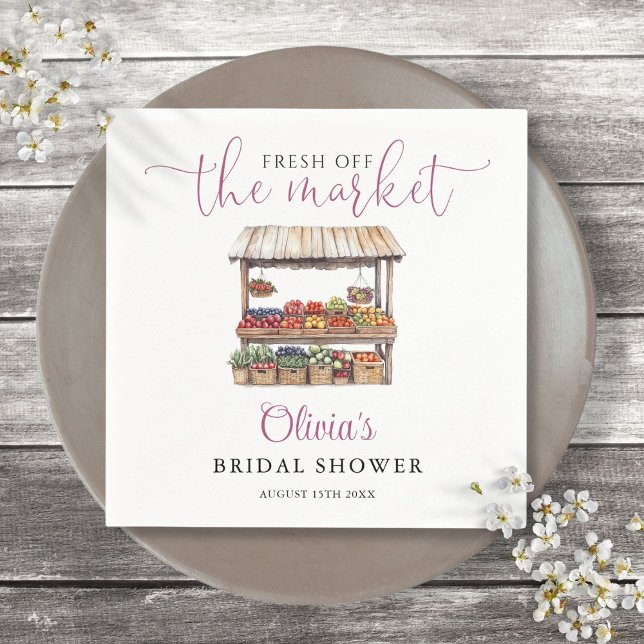 Fresh Off The Market Rustic Bridal Shower Napkin (Fresh Off The Market Rustic Bridal Shower Napkins)