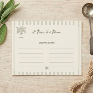 Fresh off the Market Sage Green Bridal Recipe Card