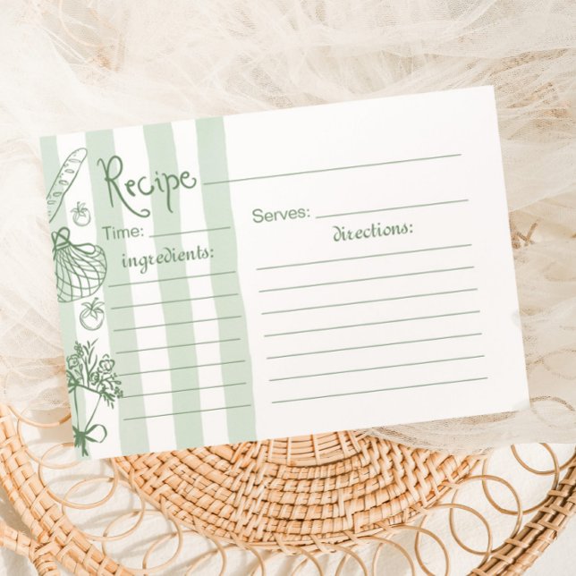 Fresh Off the Market Sage green Bridal Recipe Card (Creator Uploaded)