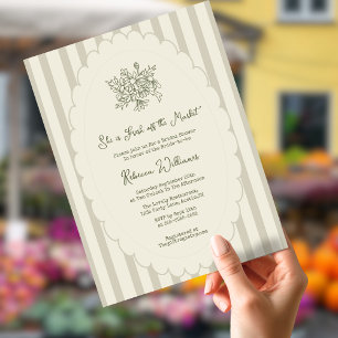 Fresh off the Market Sage Green Bridal Shower Invitation