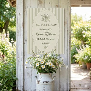 Fresh off the Market Sage Green Bridal Shower Poster