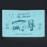 Fresh Off The Market Seafood Bachelorette Party Banner<br><div class="desc">Make a splash at your upcoming bachelorette party with this stunning beach bachelorette party design. Whether you're celebrating a bach trip, a girls' vacation, or a best friends' engagement, this custom beach bachelorette party design is the perfect addition to your unforgettable getaway. Add a personal touch to your bachelorette party...</div>