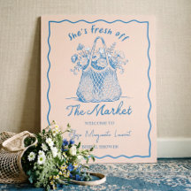 Fresh Off The Market Sketch Bridal Shower Welcome