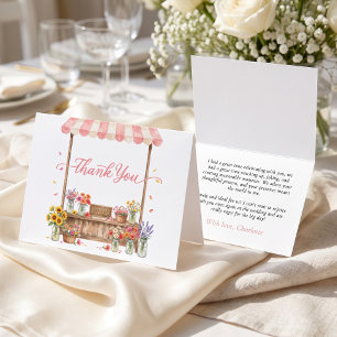 Fresh Off The Market Striped Awning Sunflowers Thank You Card