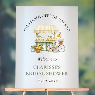 Fresh Off The Market Summer Citrus Bridal Shower Acrylic Sign