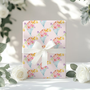 Fresh Off the Market Watercolor Blue Whimsical Wrapping Paper