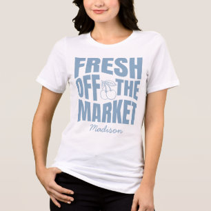Fresh Off the Market Whimsical Blue Bridal Shower Tri-Blend Shirt