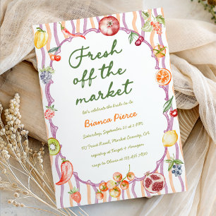 Fresh Off The Market Whimsical Bridal Shower Invitation