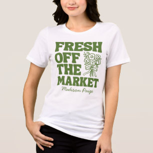 Fresh Off the Market Whimsical Green Bridal Shower Tri-Blend Shirt