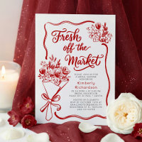 Fresh Off The Market Whimsical Red Bridal Shower