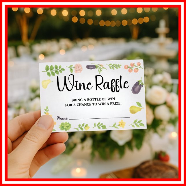 Fresh Off The Market Wine Raffle Bridal Shower Enclosure Card (Creator Uploaded)