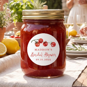 Fresh off the Vine Tomato Bridal Shower Classic Round Sticker