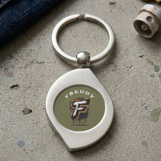  Fresh Off the Wall: Bold Graffiti Monogram "F" Key Ring (Creator Uploaded)