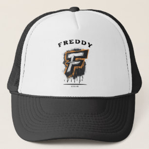  Fresh Off the Wall - Bold Graffiti Monogram "F" Trucker Hat