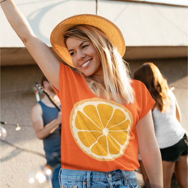 Fresh Orange Fruit Juicy Lemon Juice Illustration T-Shirt (Creator Uploaded)