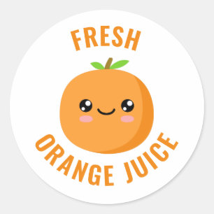 Fresh Orange Juice Classic Round Sticker