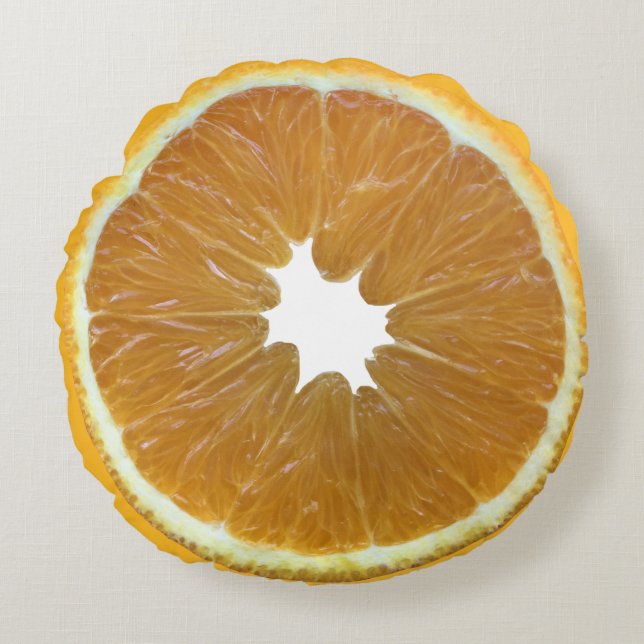 Fresh Orange Slice - Fruit  Round Cushion (Front)