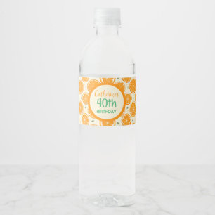 Fresh Orange Slice Pattern – Bright Citrus Fruit  Water Bottle Label