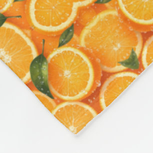 Fresh Oranges and Leaves Napkin Fleece Blanket