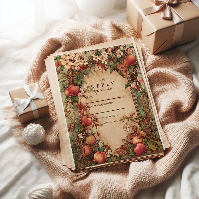 Fresh Orchard Botanical Wedding RSVP Card (Creator Uploaded)