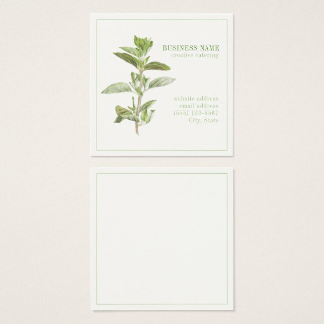 FRESH OREGANO 2.5 Square Business Card (Front & Back)