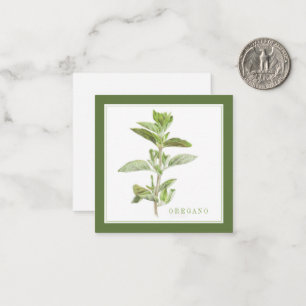 FRESH OREGANO 2.5" Square Flat Card / Green
