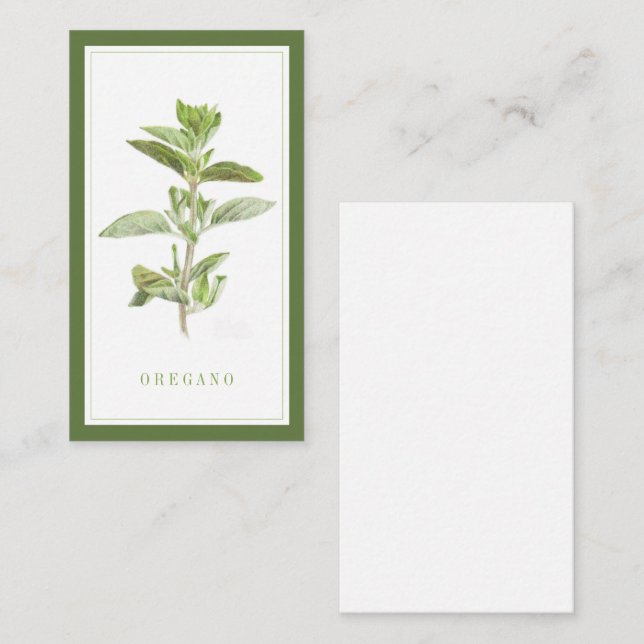 FRESH OREGANO 3.5x2 Flat Card / Green (Front/Back)