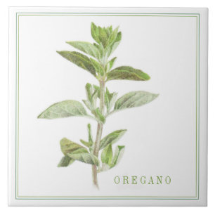 FRESH OREGANO 6x6 Ceramic Tile (+text)